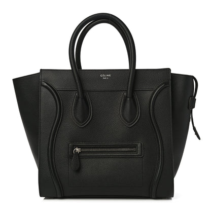 Celine Drummed Calfskin Mini Luggage Black 1 of 9