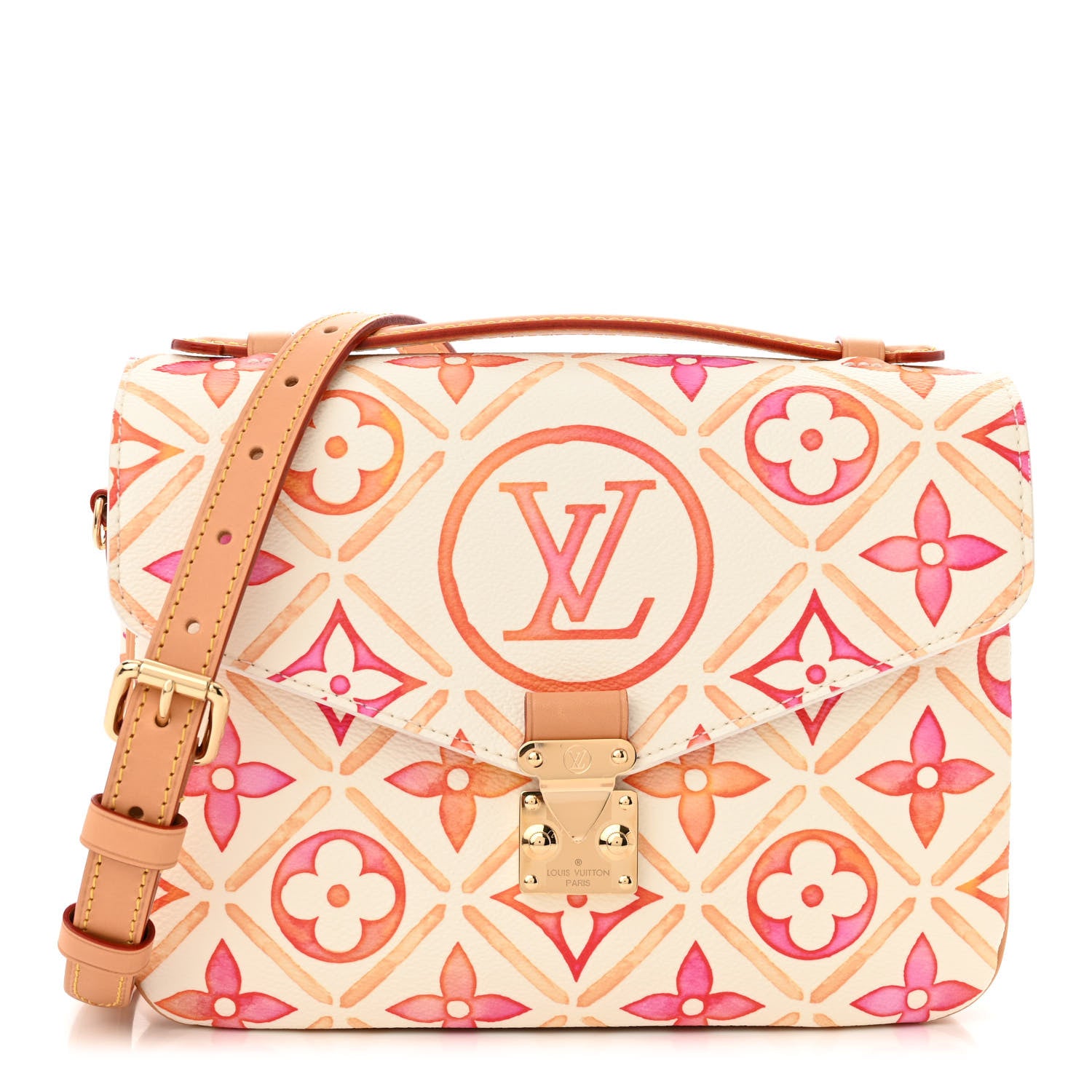 Louis Vuitton Monogram Tiles By The Pool Pochette Metis MM Coral 1 of 9