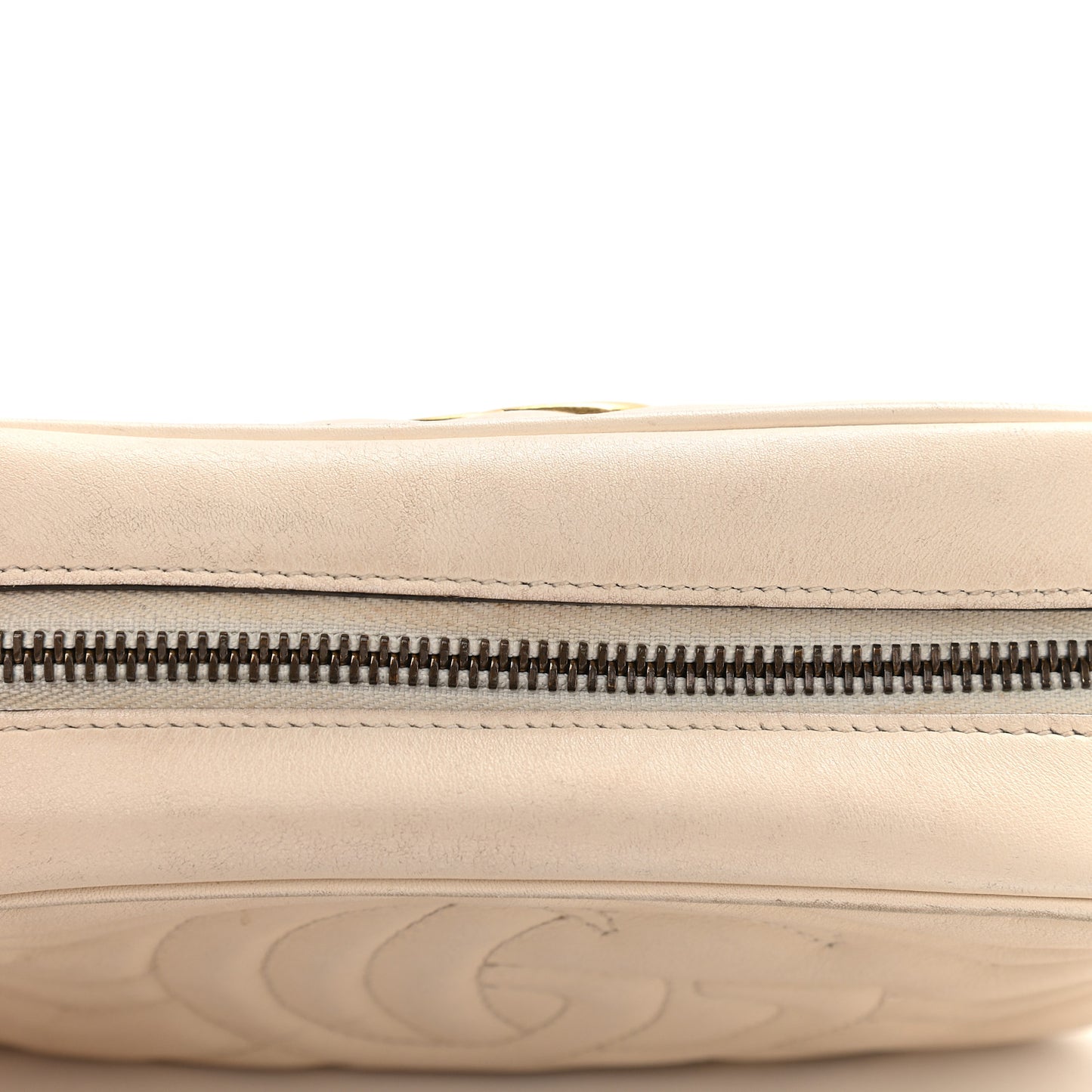Calfskin Matelasse Mini GG Marmont Chain Shoulder Bag White