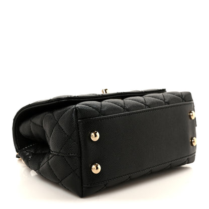 Chanel Caviar Lizard Embossed Quilted Extra Mini Coco Handle Flap Black 3 of 11