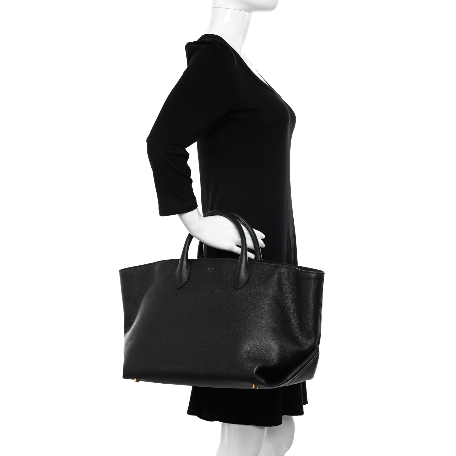 Khaite Pebbled Calfskin Medium Amelia East West Tote Black 2 of 10