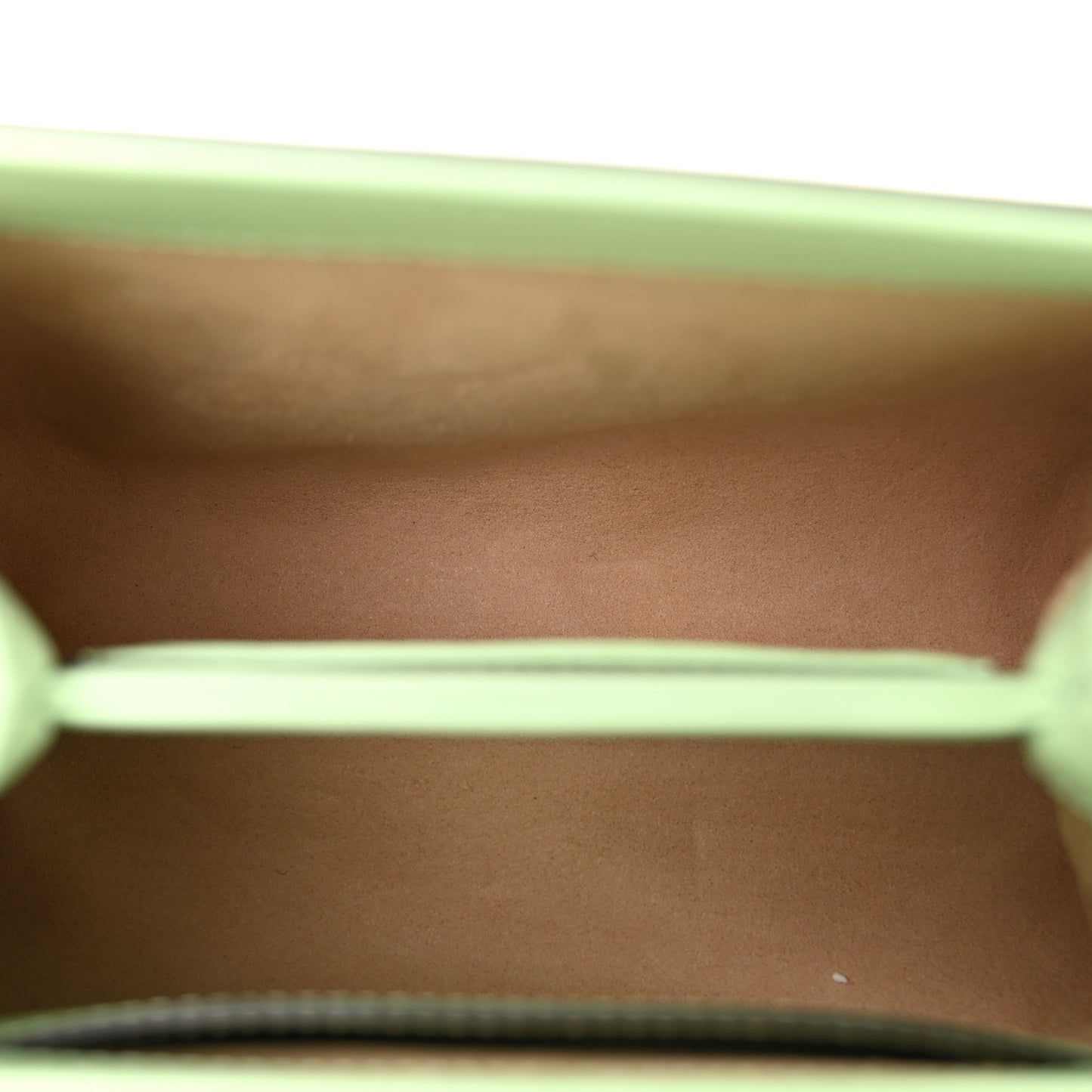 Glazed Textured Calfskin Mini Horsebit 1955 Top Handle Flap Bag Green