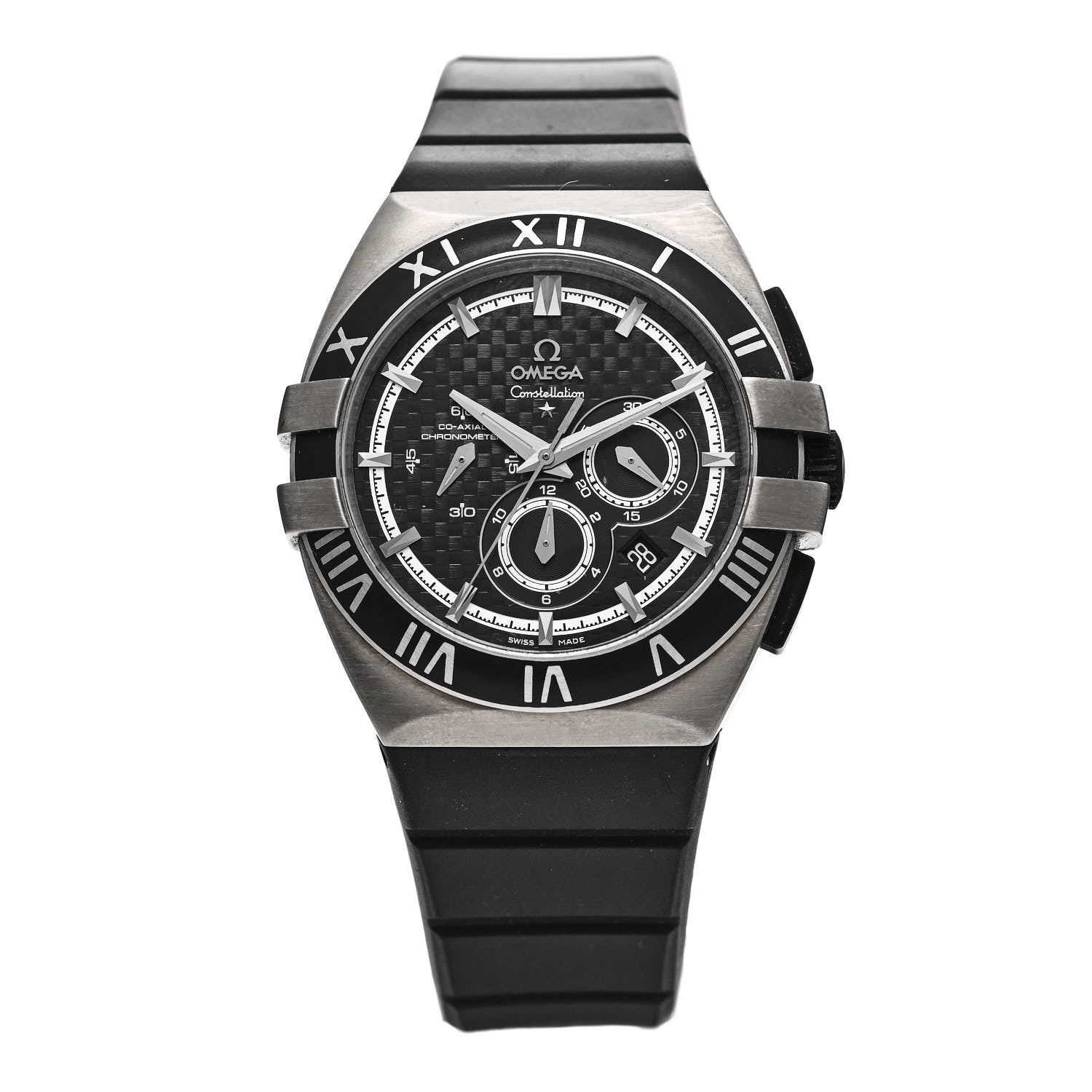 Omega Stainless Steel Rubber 43mm Constellation Double Eagle Chronograph Automatic Watch Black 121.92.41.50.01.001 1 of 4