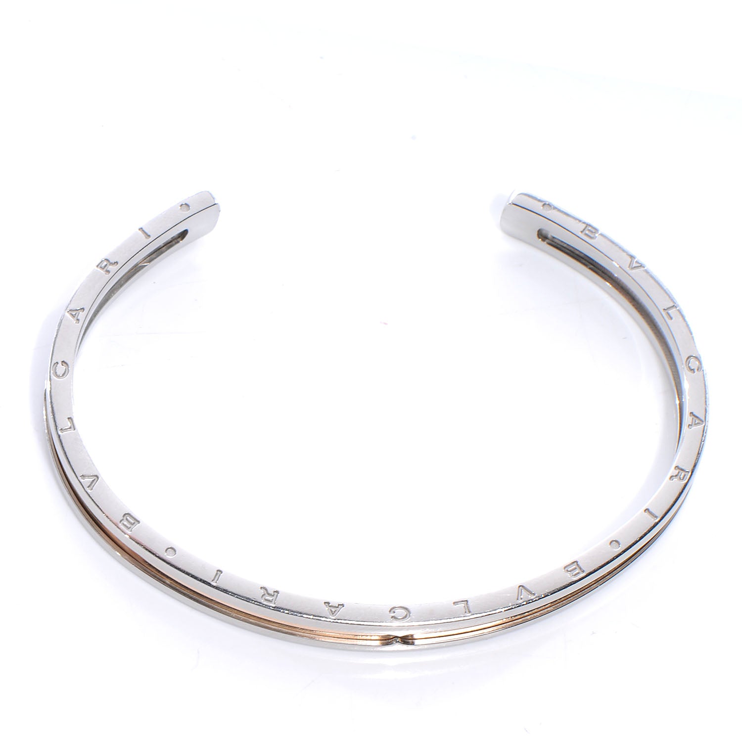 Bulgari BVLGARI 18k Yellow Gold and Steel B.Zero1 Cuff Medium 3 of 5