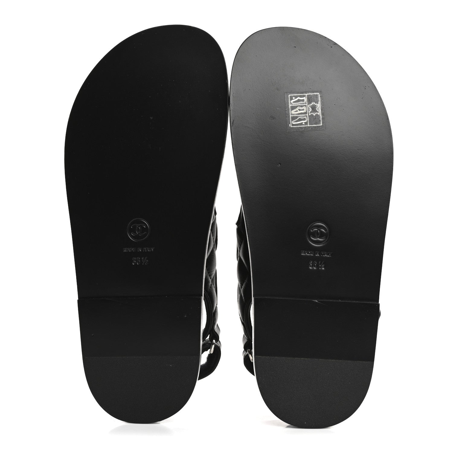 Chanel Lambskin Quilted Velcro Dad Sandals 36.5 So Black 6 of 10