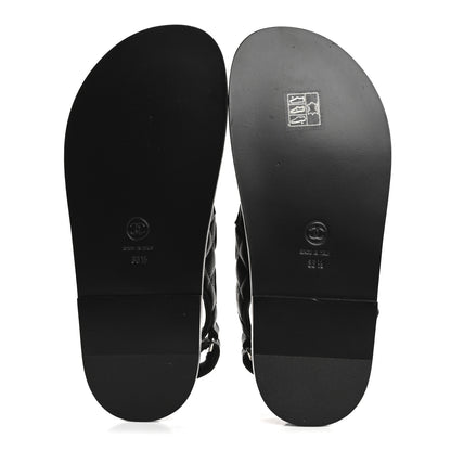 Chanel Lambskin Quilted Velcro Dad Sandals 36.5 So Black 6 of 10
