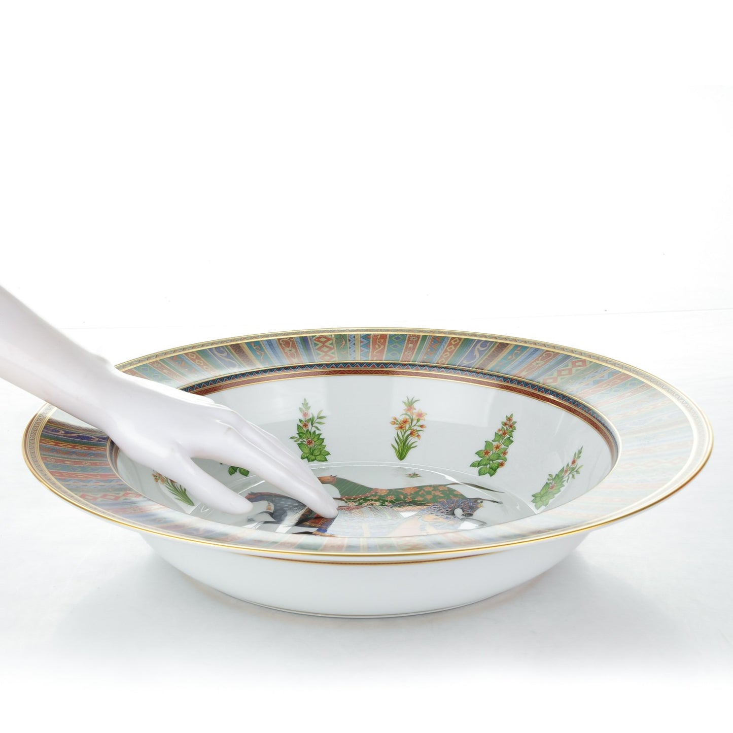 Porcelain Large Cheval D'Orient Deep Platter