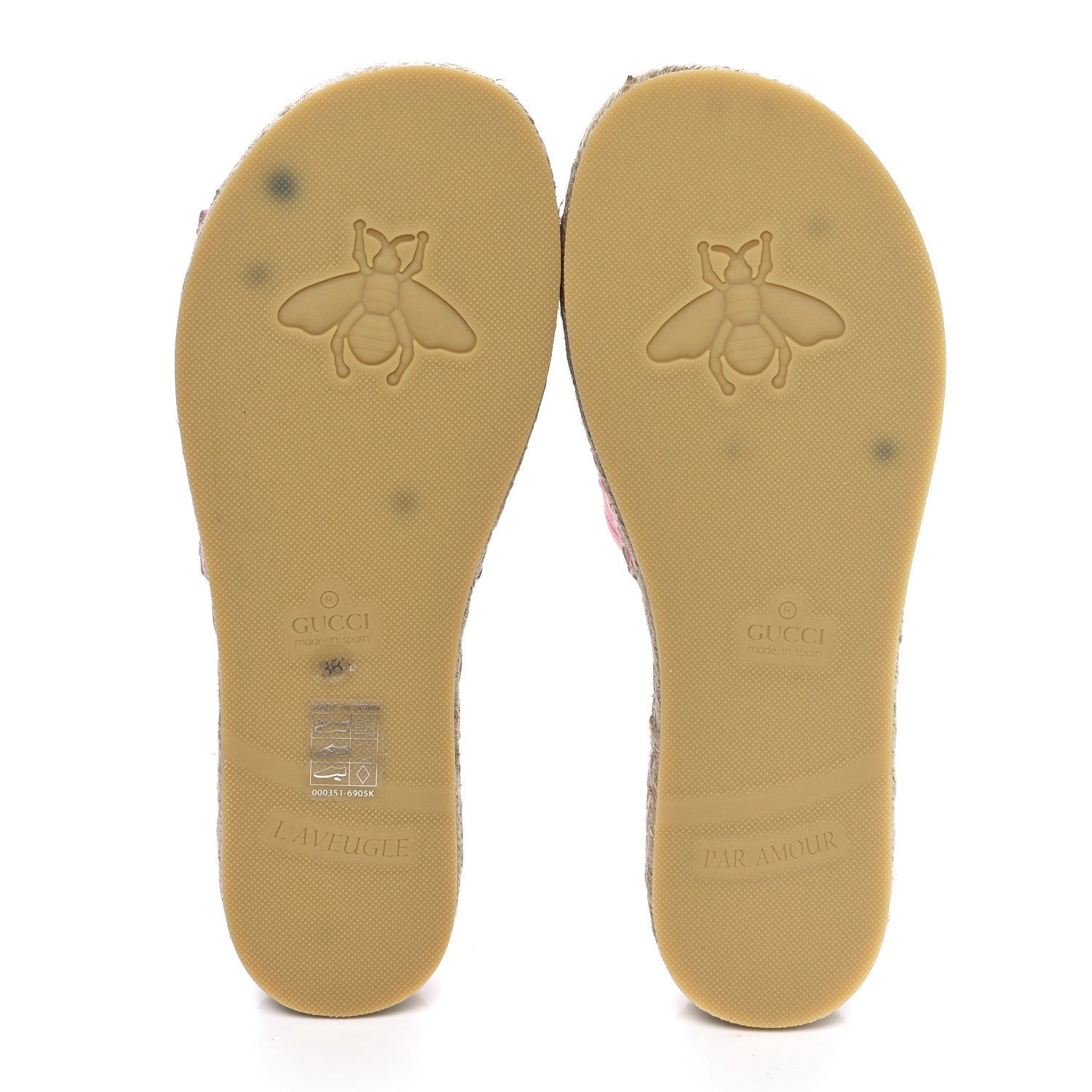 Gucci Canvas Interlocking G Damita Espadrille Sandals 38.5 Wild Rose 5 of 8