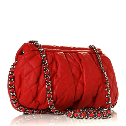 Chanel Washed Lambskin Medium Chain Around Messenger Red 2 of 6