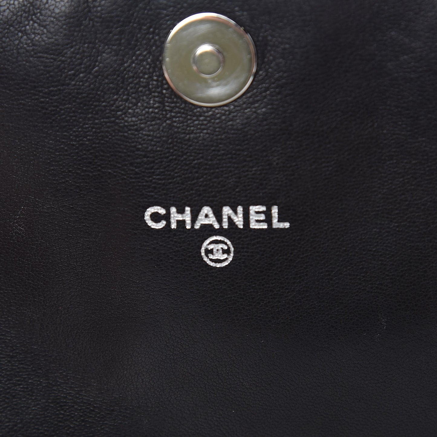 Lambskin Half Moon Wallet On Chain WOC Black