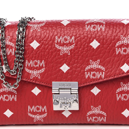 MCM Visetos Monogram Medium Millie Crossbody Bag Ruby Red 8 of 10