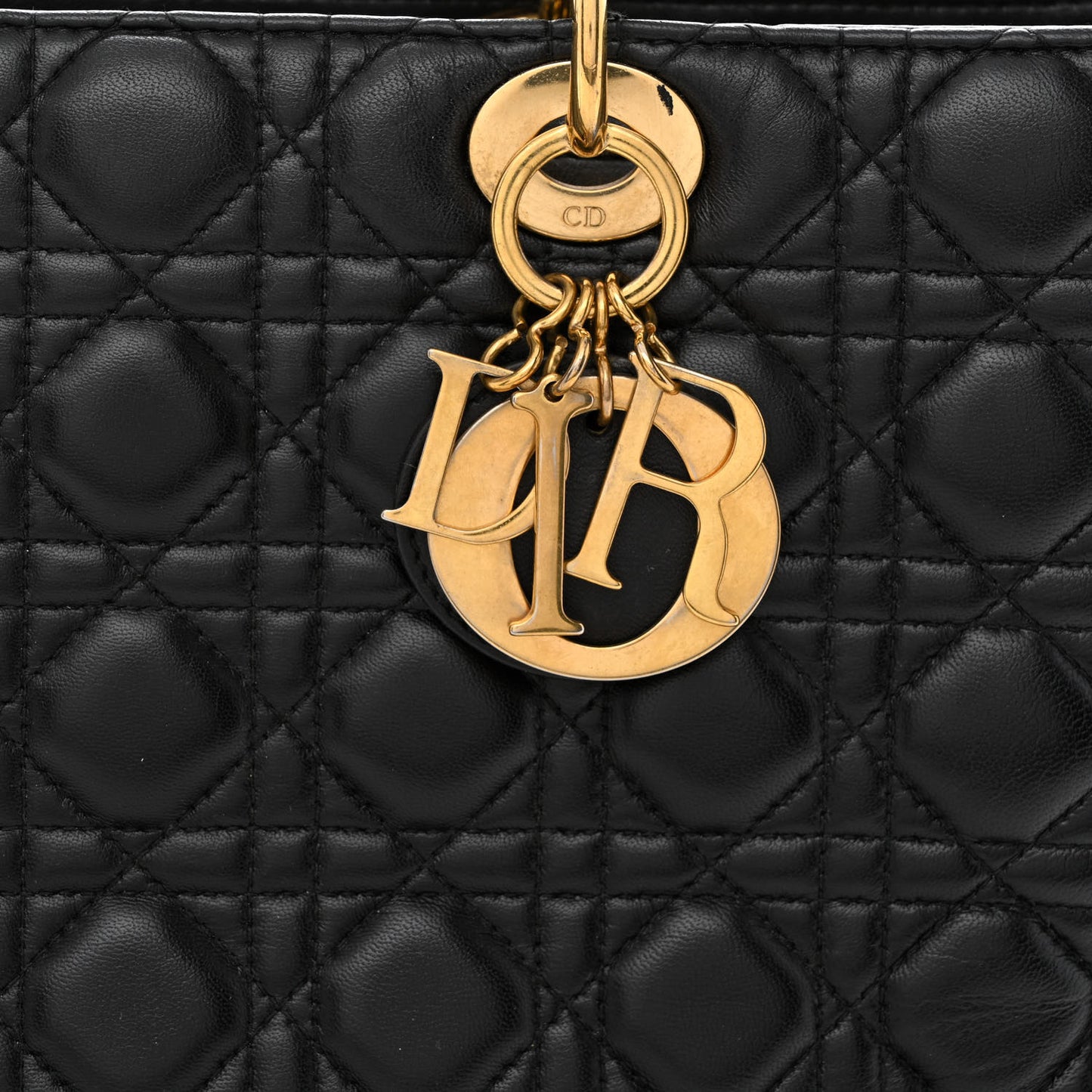 Lambskin Cannage Large Lady Dior Black