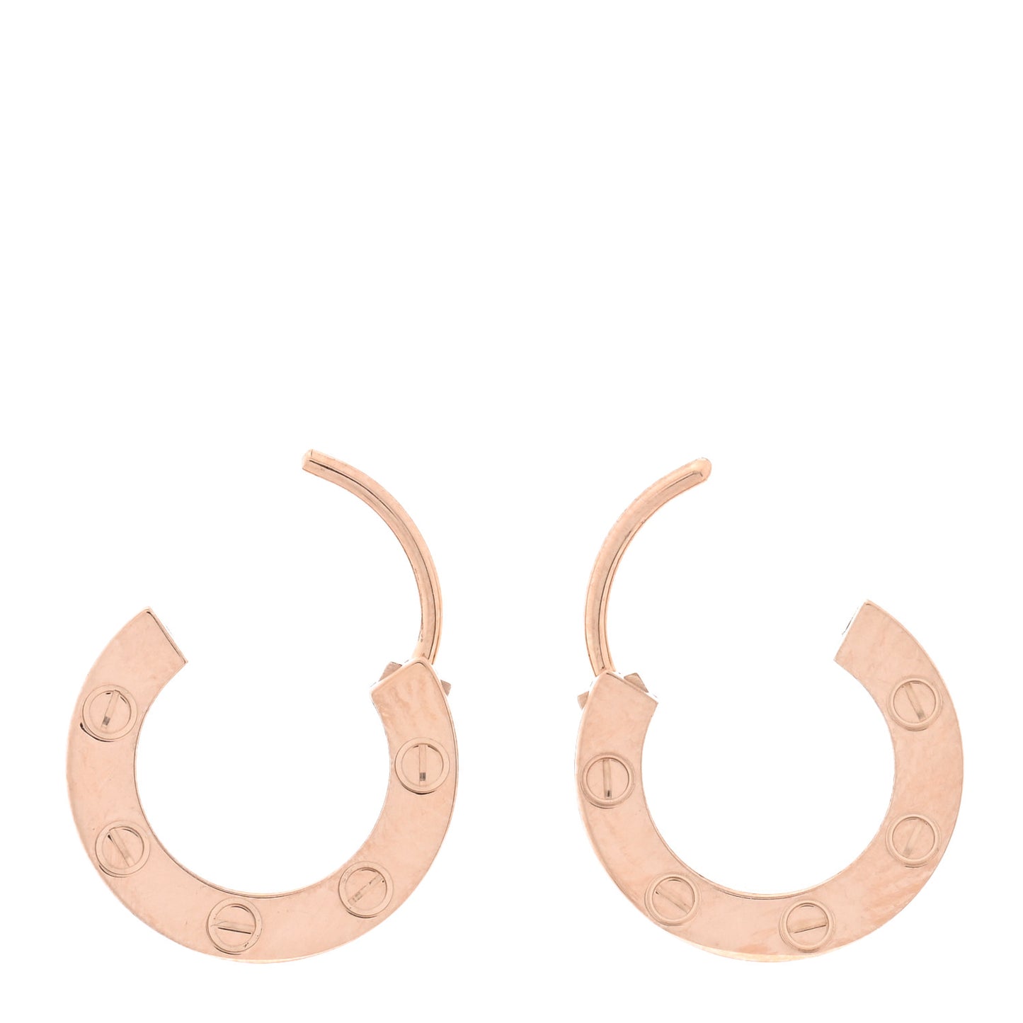 18K Pink Gold LOVE Hoop Earrings