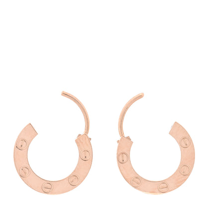 Cartier 18K Pink Gold LOVE Hoop Earrings 3 of 4