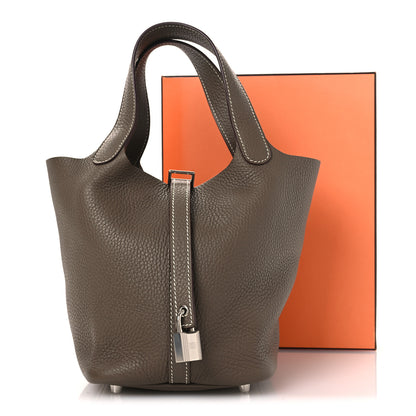 Hermes Taurillon Clemence Picotin Lock 18 PM Etoupe 11 of 11