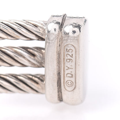 David Yurman Sterling Silver Black Diamond Three Row Confetti Cuff Bracelet 4 of 4