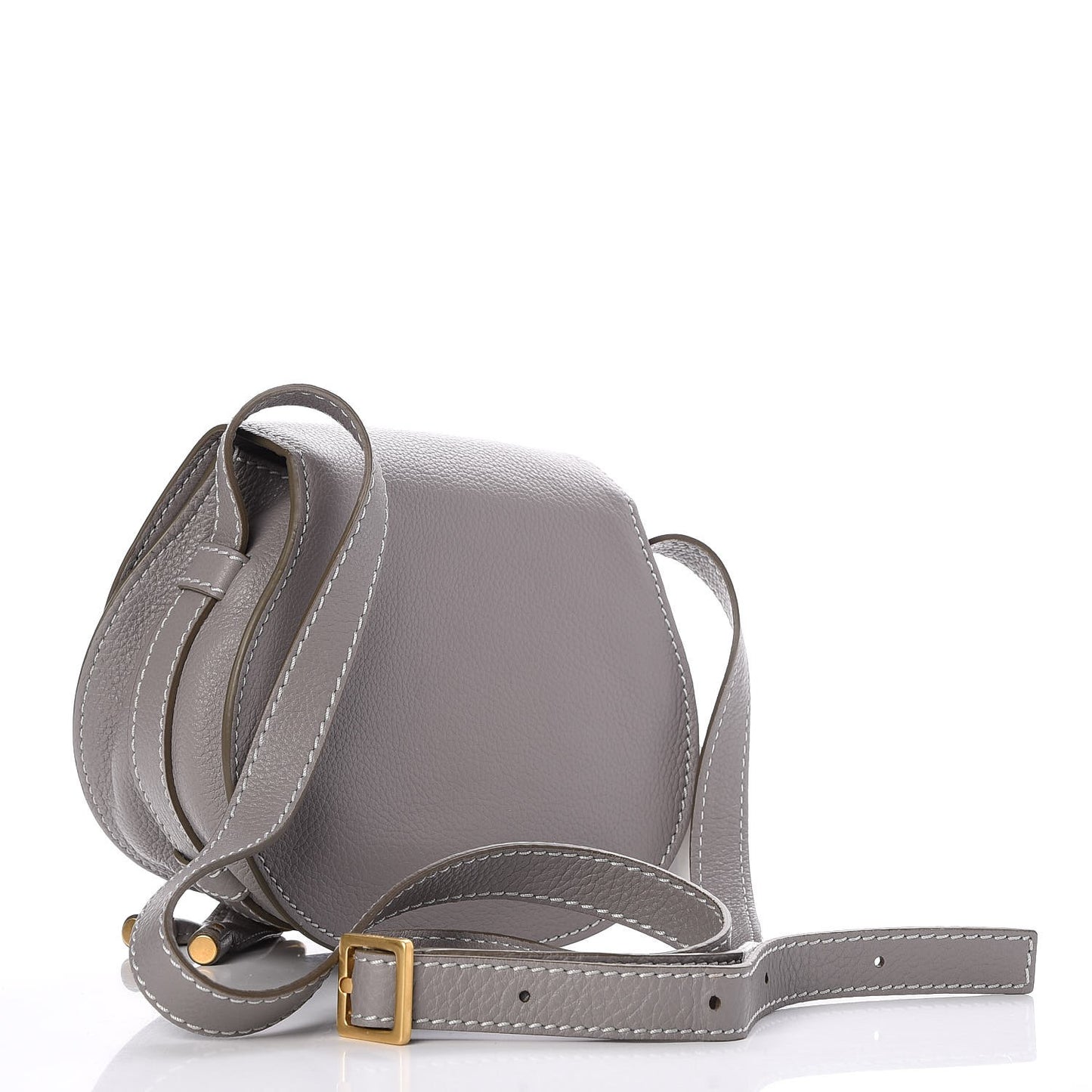 Calfskin Mini Marcie Round Crossbody Bag Cashmere Grey