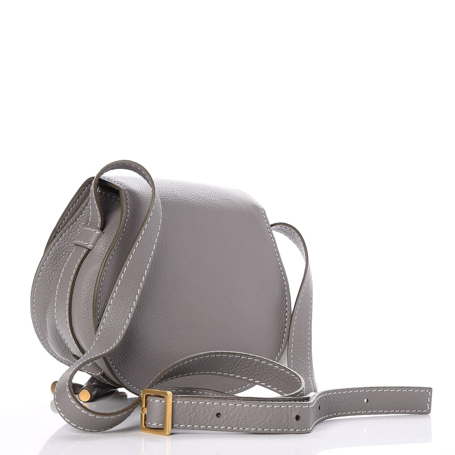 Chloe Calfskin Mini Marcie Round Crossbody Bag Cashmere Grey 3 of 7