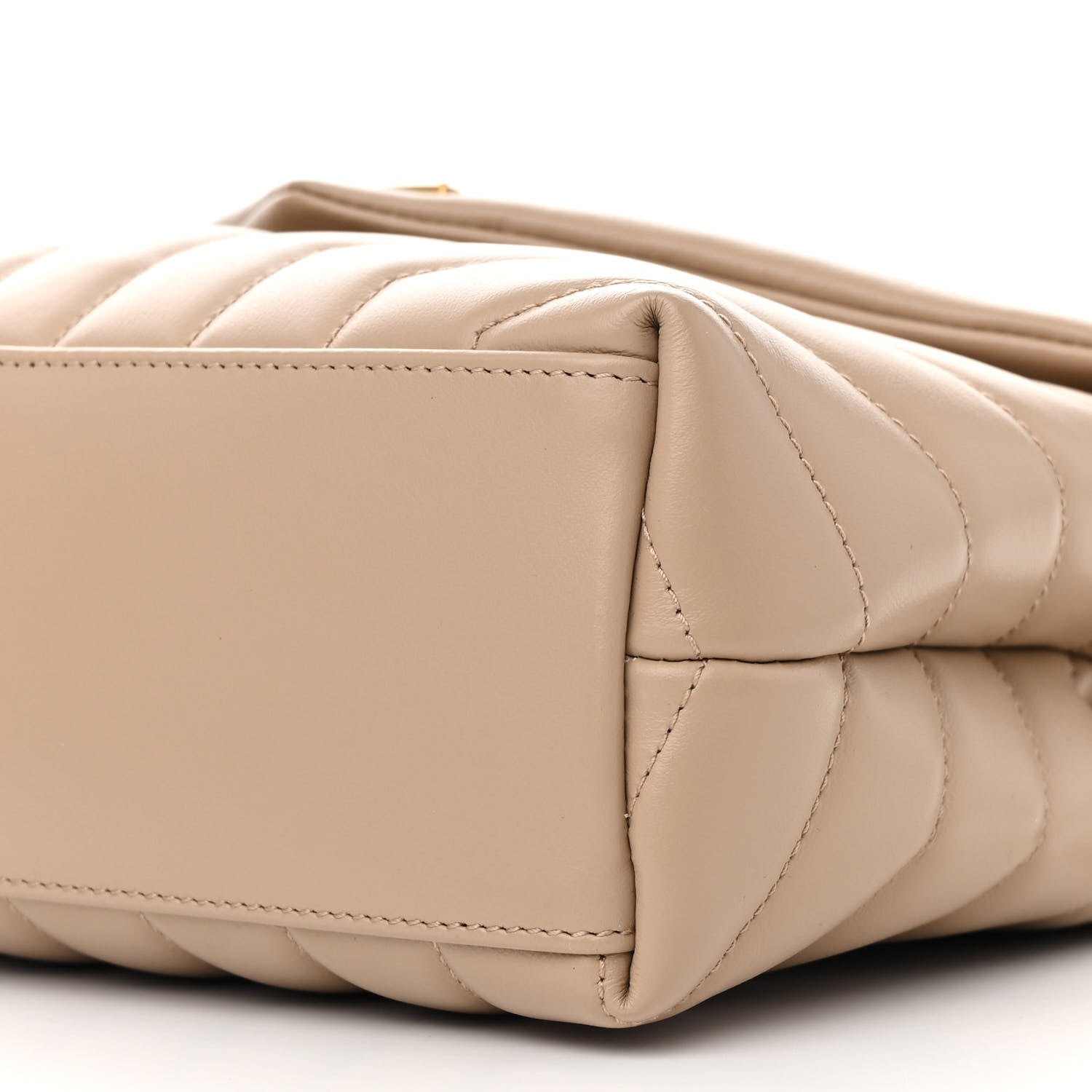 Saint Laurent Calfskin Y Quilted Monogram Small Loulou Chain Satchel Dark Beige 11 of 15