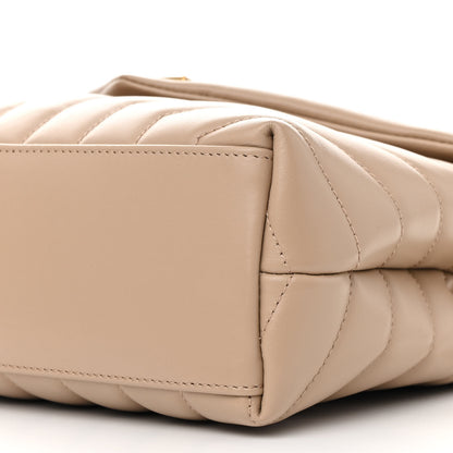 Saint Laurent Calfskin Y Quilted Monogram Small Loulou Chain Satchel Dark Beige 11 of 15