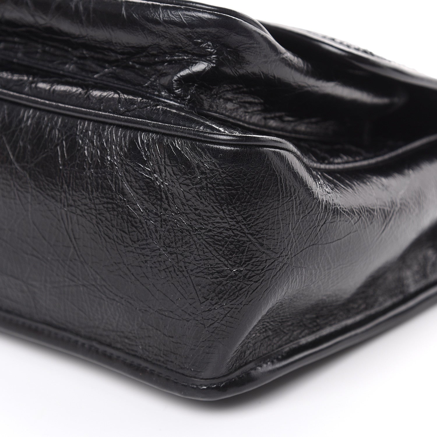 Saint Laurent Crinkled Calfskin Matelasse Monogram Medium Niki Chain Satchel Black 10 of 13