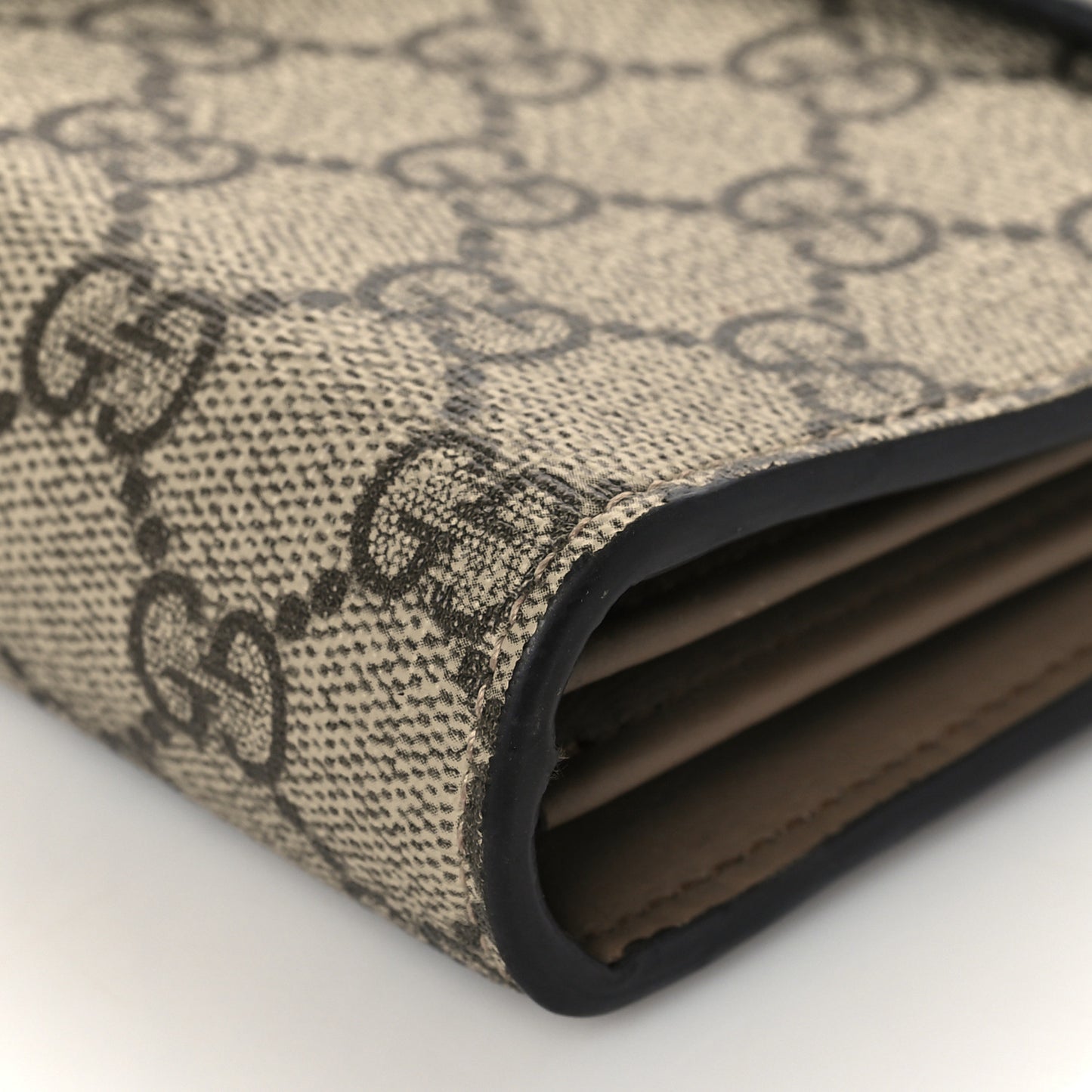 GG Supreme Monogram Mini Dionysus Chain Wallet Beige Black
