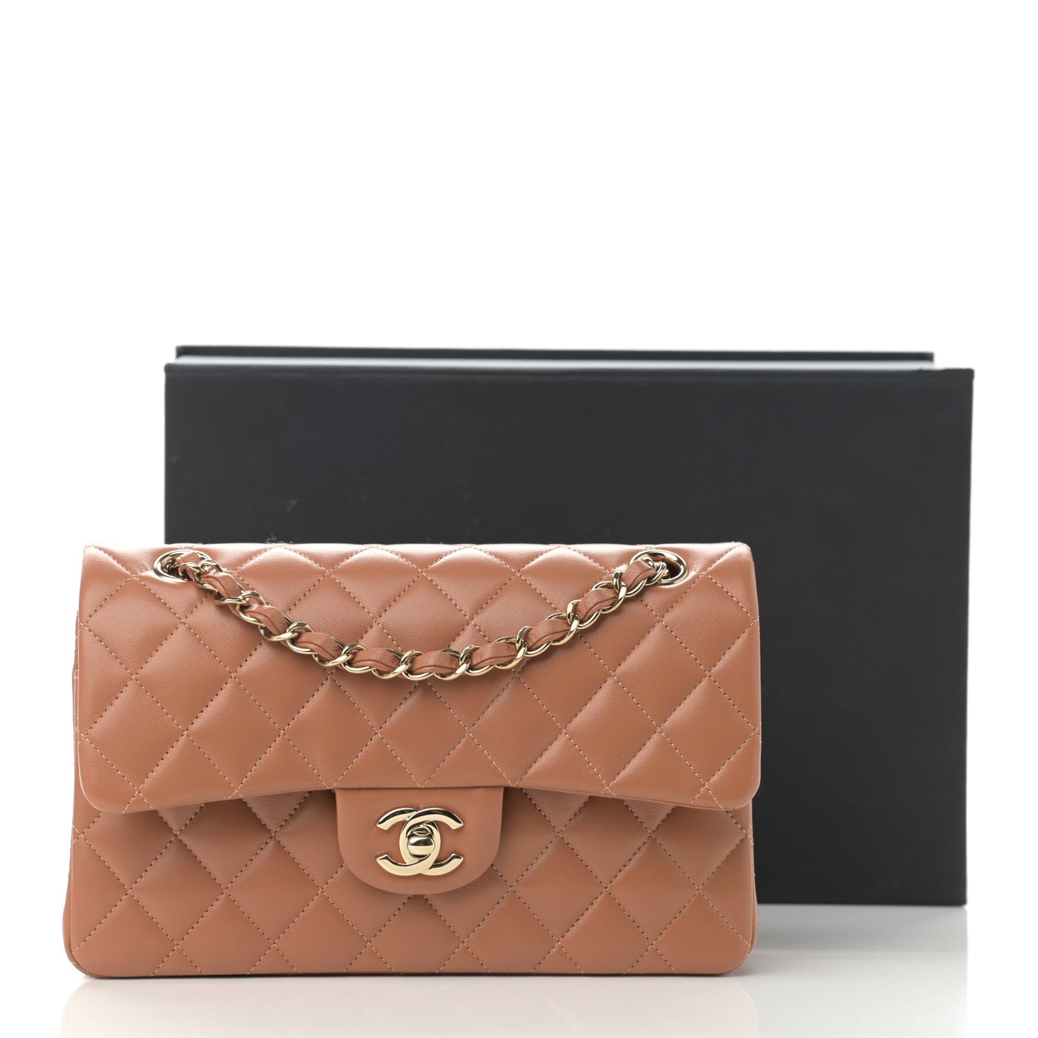 Chanel Lambskin Quilted Small Double Flap Brown 10 of 10