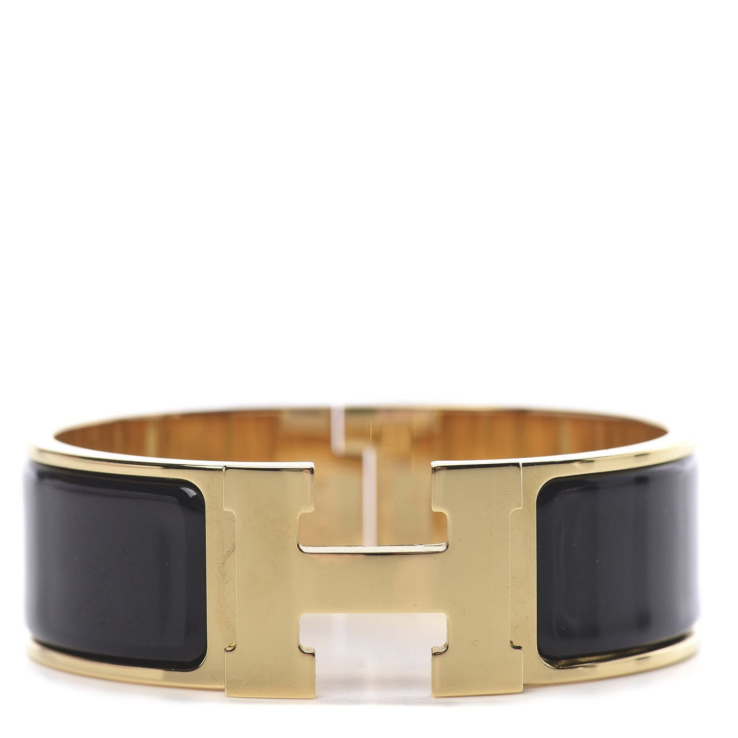 Enamel Wide Clic Clac H Bracelet PM Black