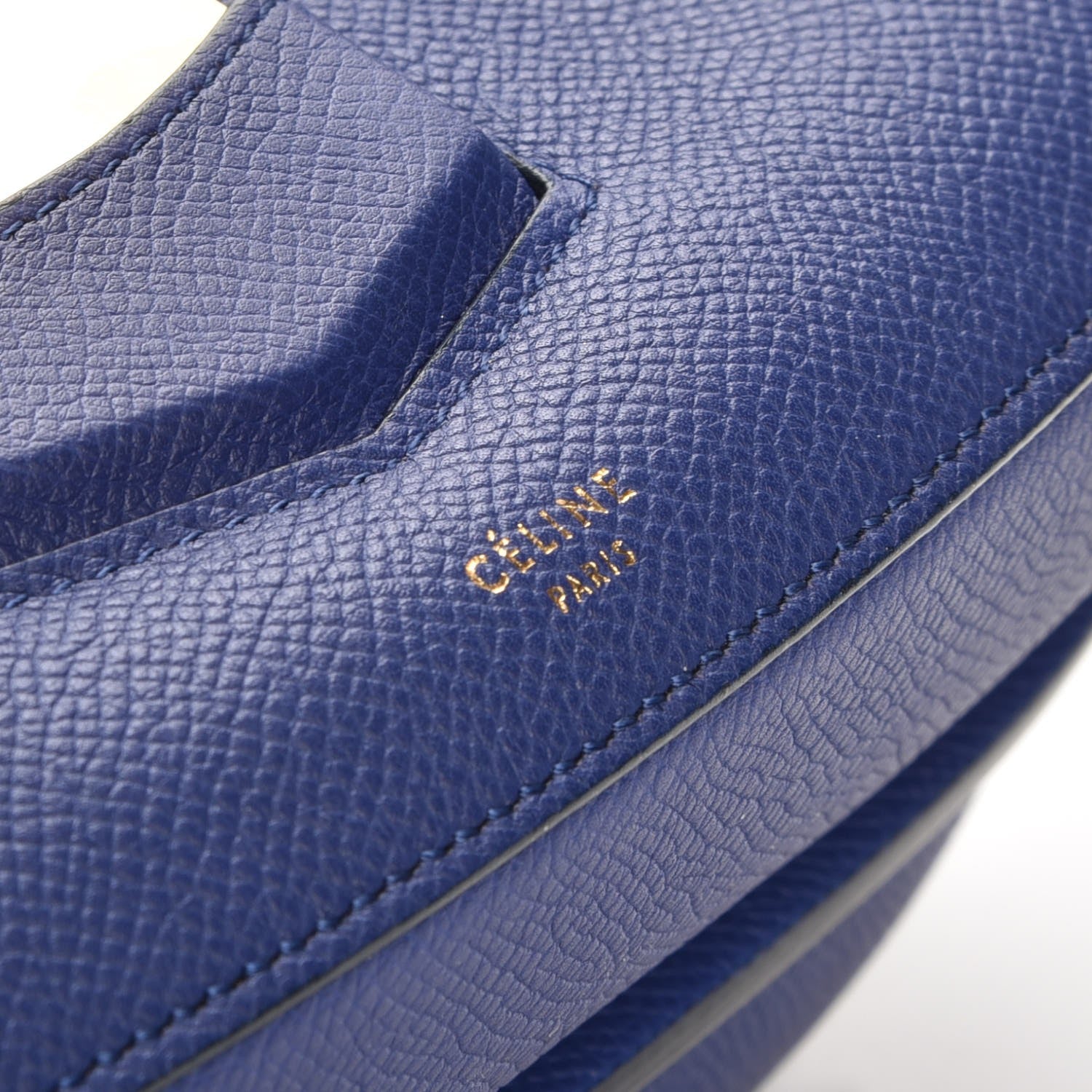 Celine Grained Calfskin Medium Trotteur Indigo 5 of 7