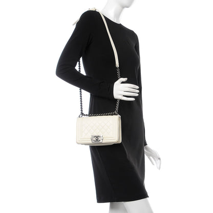 Chanel Lambskin Quilted Small Boy Flap Ivory 2 of 14