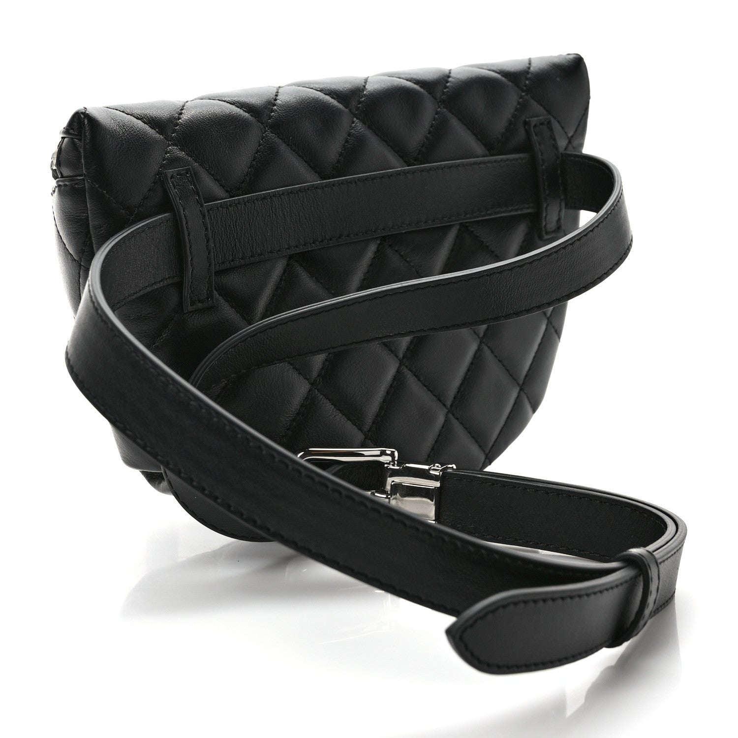 Chanel Lambskin Quilted Waist Belt Bag Black 3 of 9