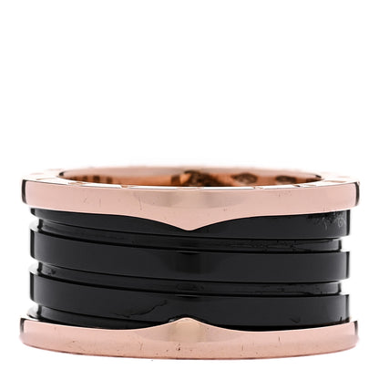 Bulgari 18K Rose Gold Black Ceramic B.Zero1 Four-Band Ring 61 9.5 1 of 6
