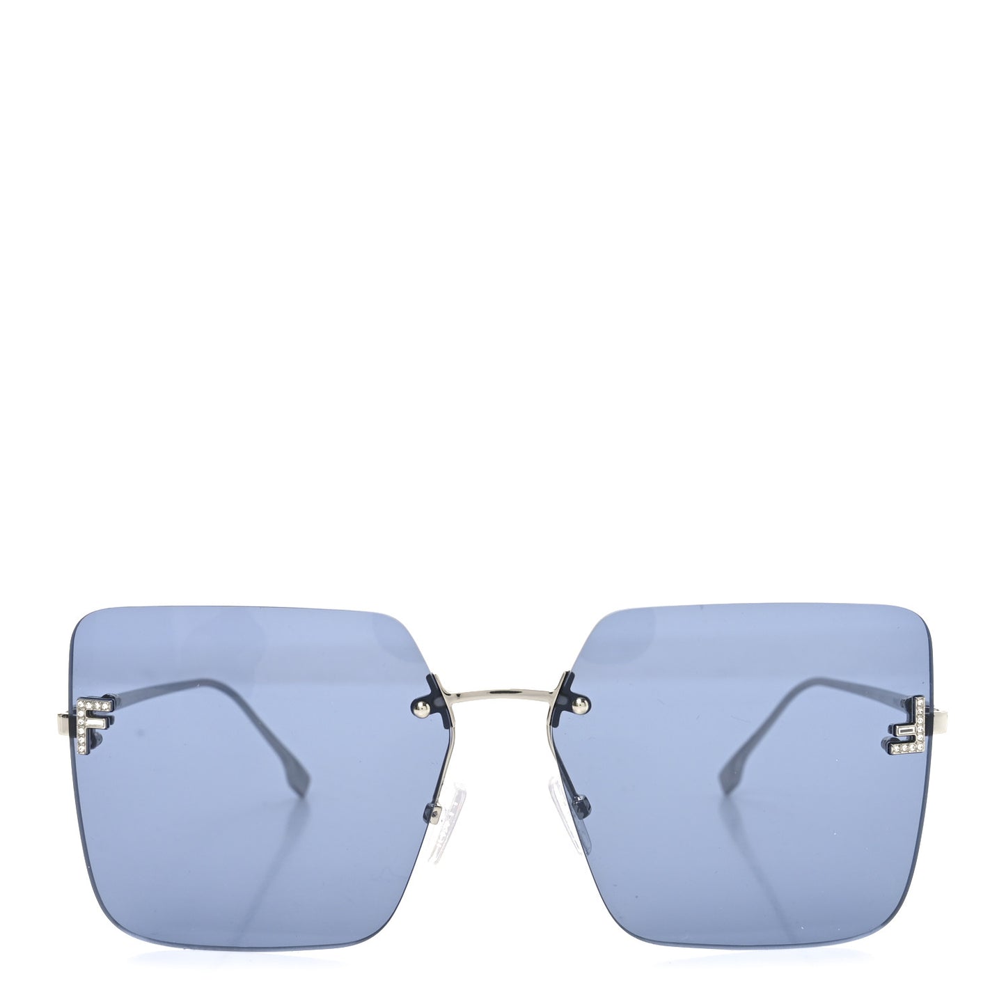 Metal Fendi First Crystal Sunglasses FE4082US Silver Blue