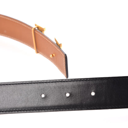 Hermes Box Courchevel 32mm H Belt 85 Black Gold 6 of 8