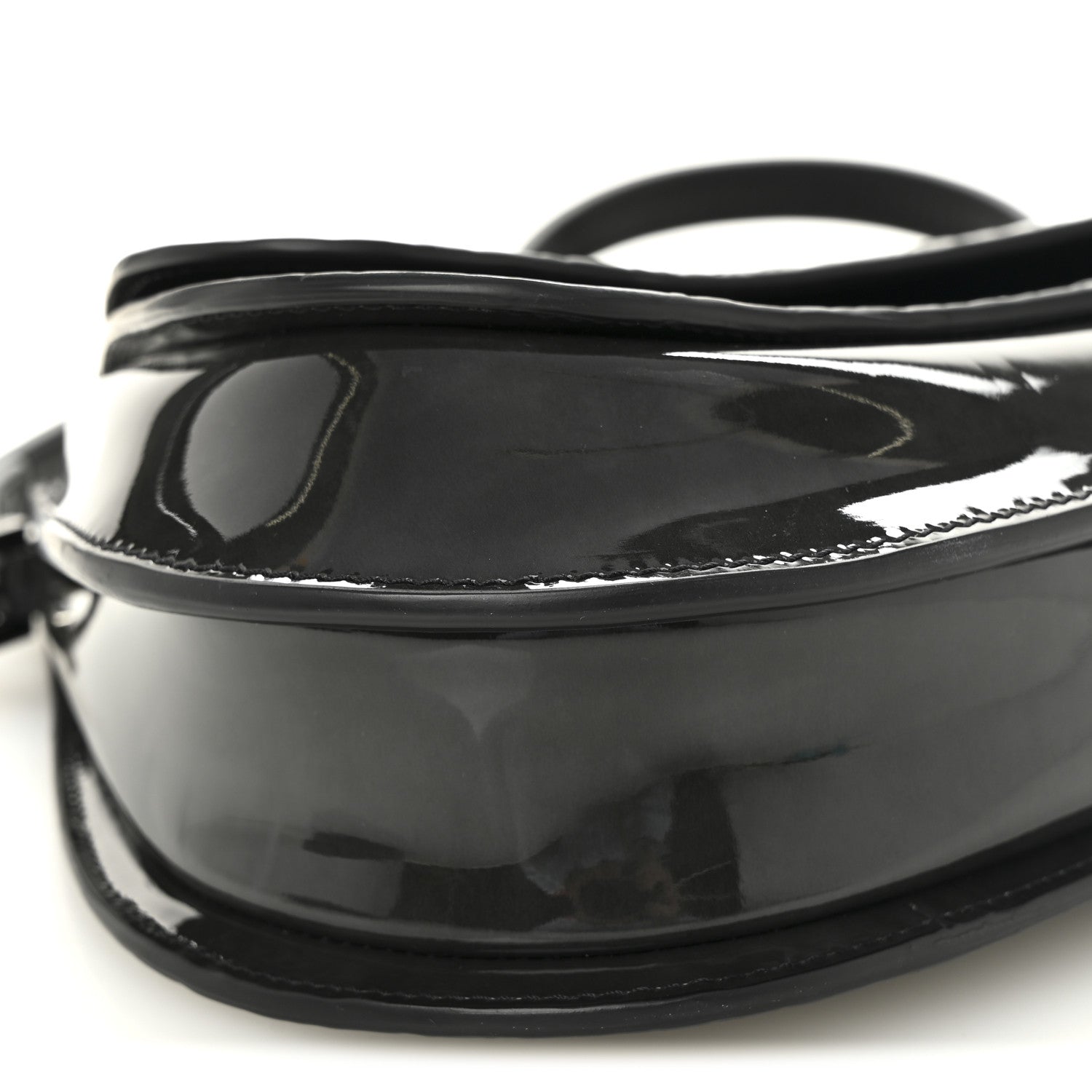Christian Dior Patent Oblique Embossed Saddle Boxy Bag Black 8 of 9