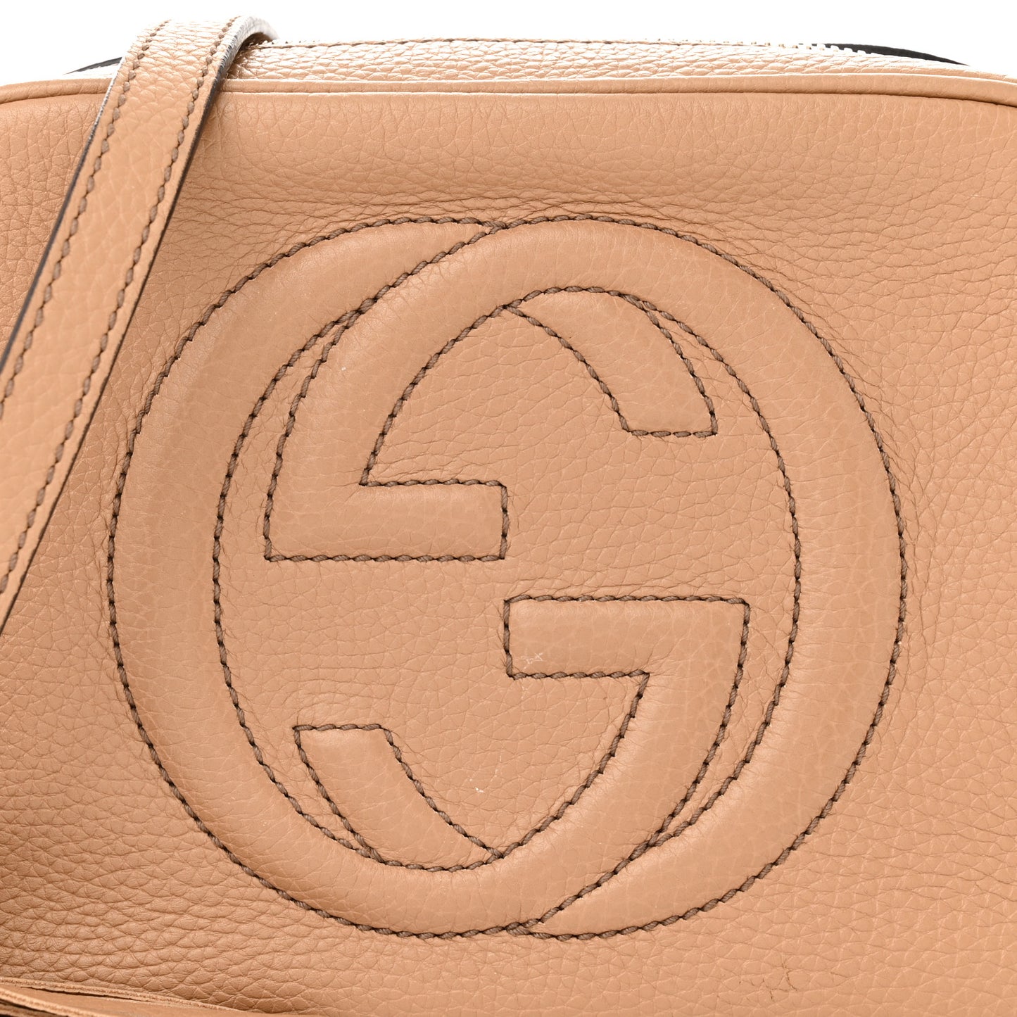 Pebbled Calfskin Small Soho Disco Bag Camelia