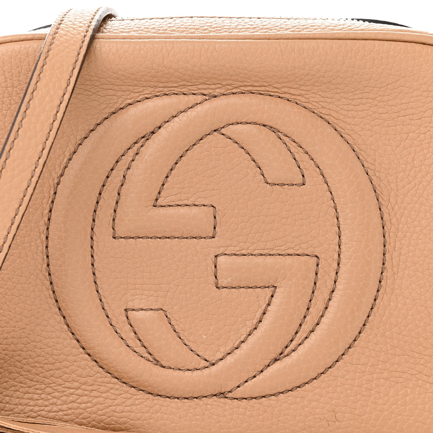 Gucci Pebbled Calfskin Small Soho Disco Bag Camelia 8 of 12