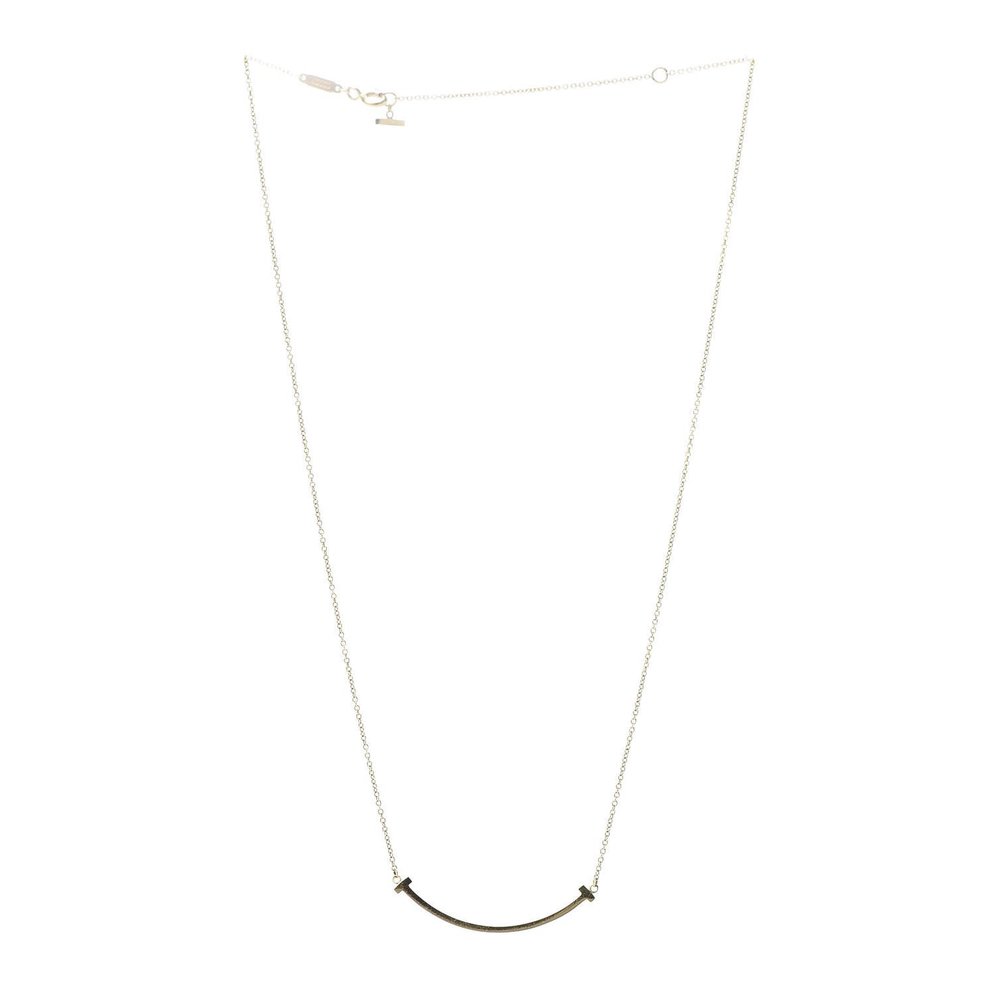 18K Yellow Gold Small T Smile Pendant Necklace