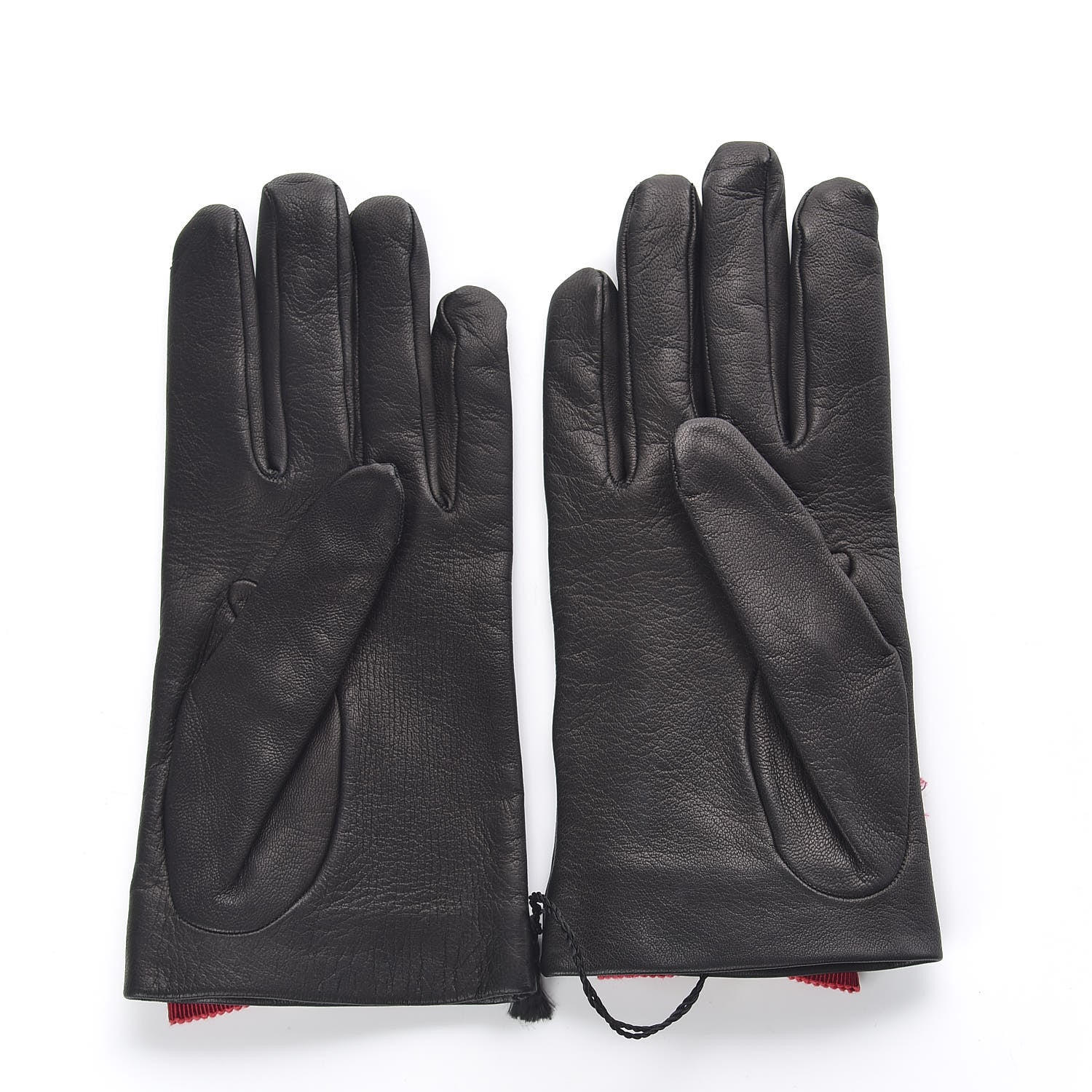 Gucci Nappa GG Bow Gloves 8.5 Black Pink 2 of 4