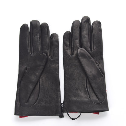 Gucci Nappa GG Bow Gloves 8.5 Black Pink 2 of 4