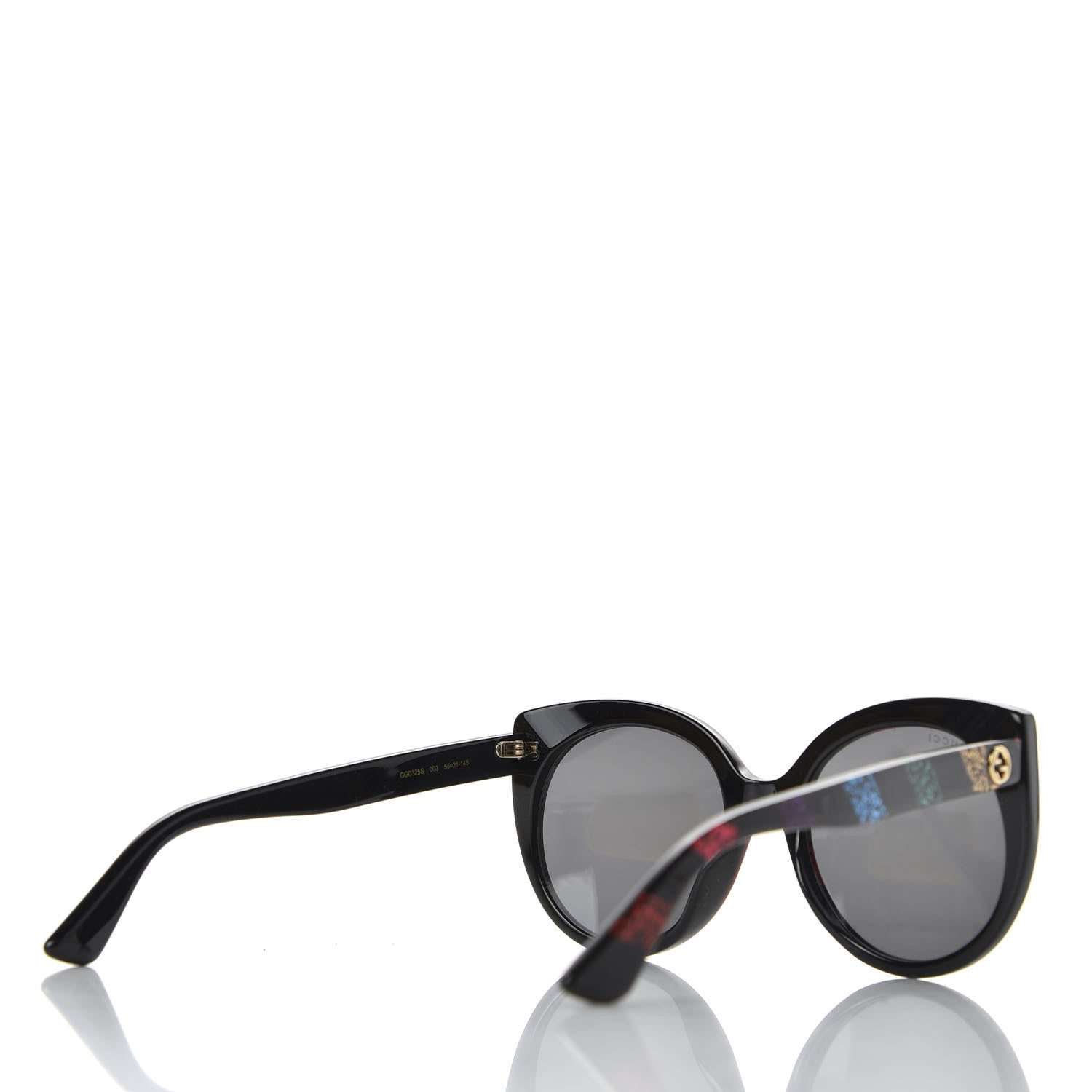 Gucci Cat Eye Glitter Sunglasses GG 0325S Black 4 of 8