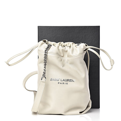 Saint Laurent Lambskin Small Teddy Bucket Bag White 10 of 10