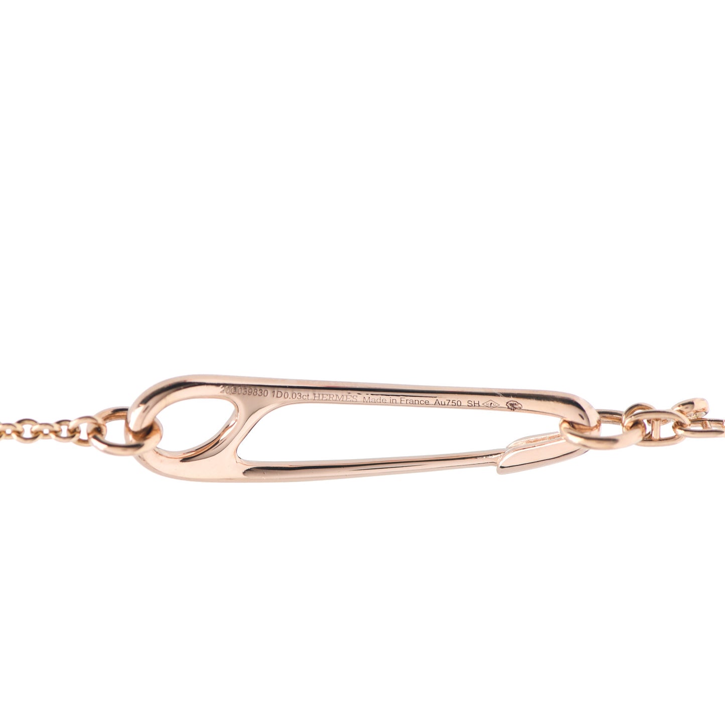 18K Rose Gold Diamond MM Chaine d'Ancre Punk Bracelet SH
