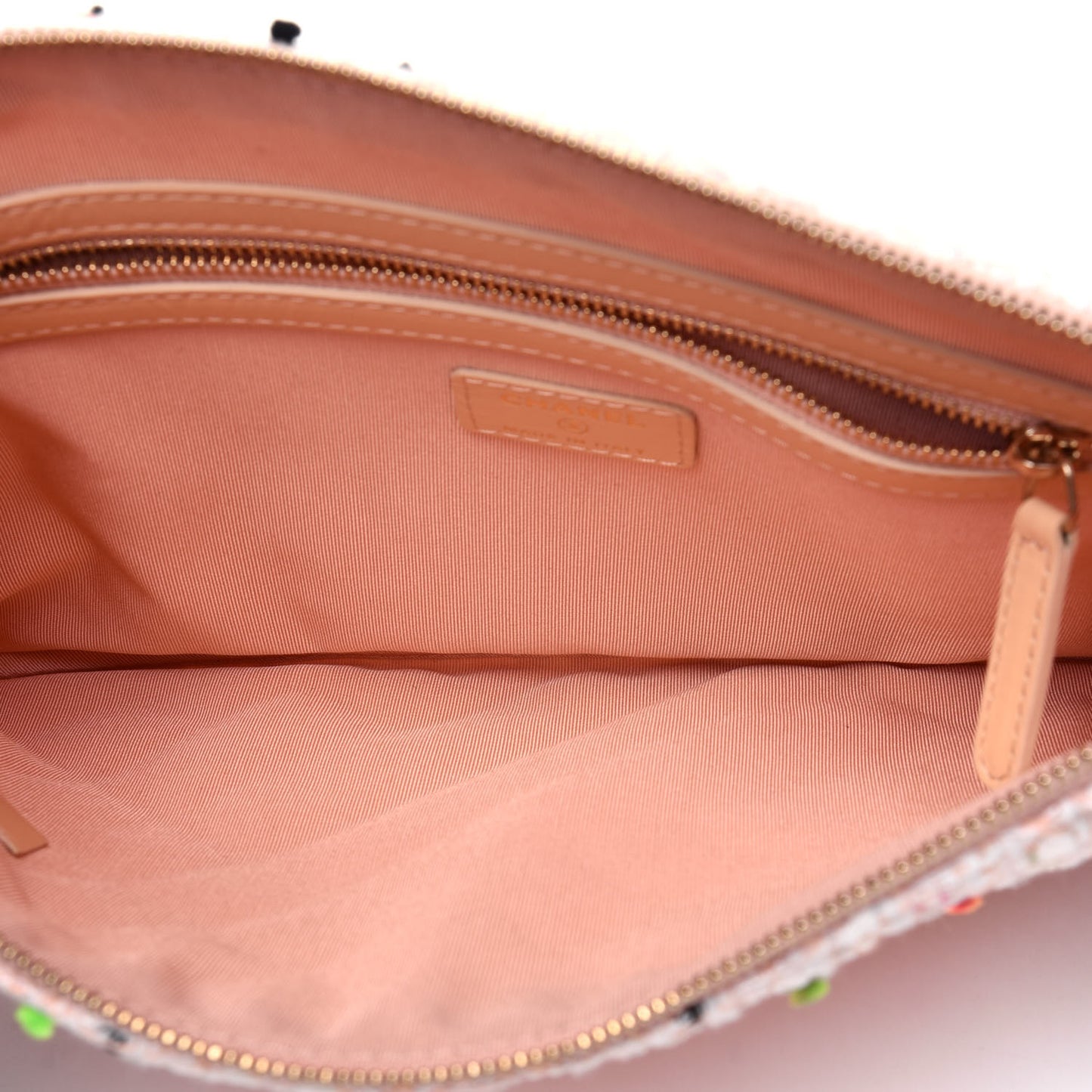 Tweed Candy Cotton Quilted Medium Cosmetic Pouch Multicolor