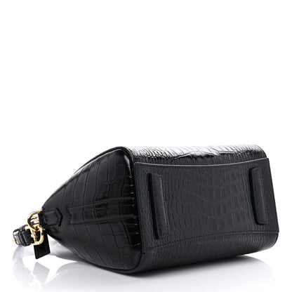 Givenchy Calfskin Crocodile Embossed Mini Antigona Black 4 of 10