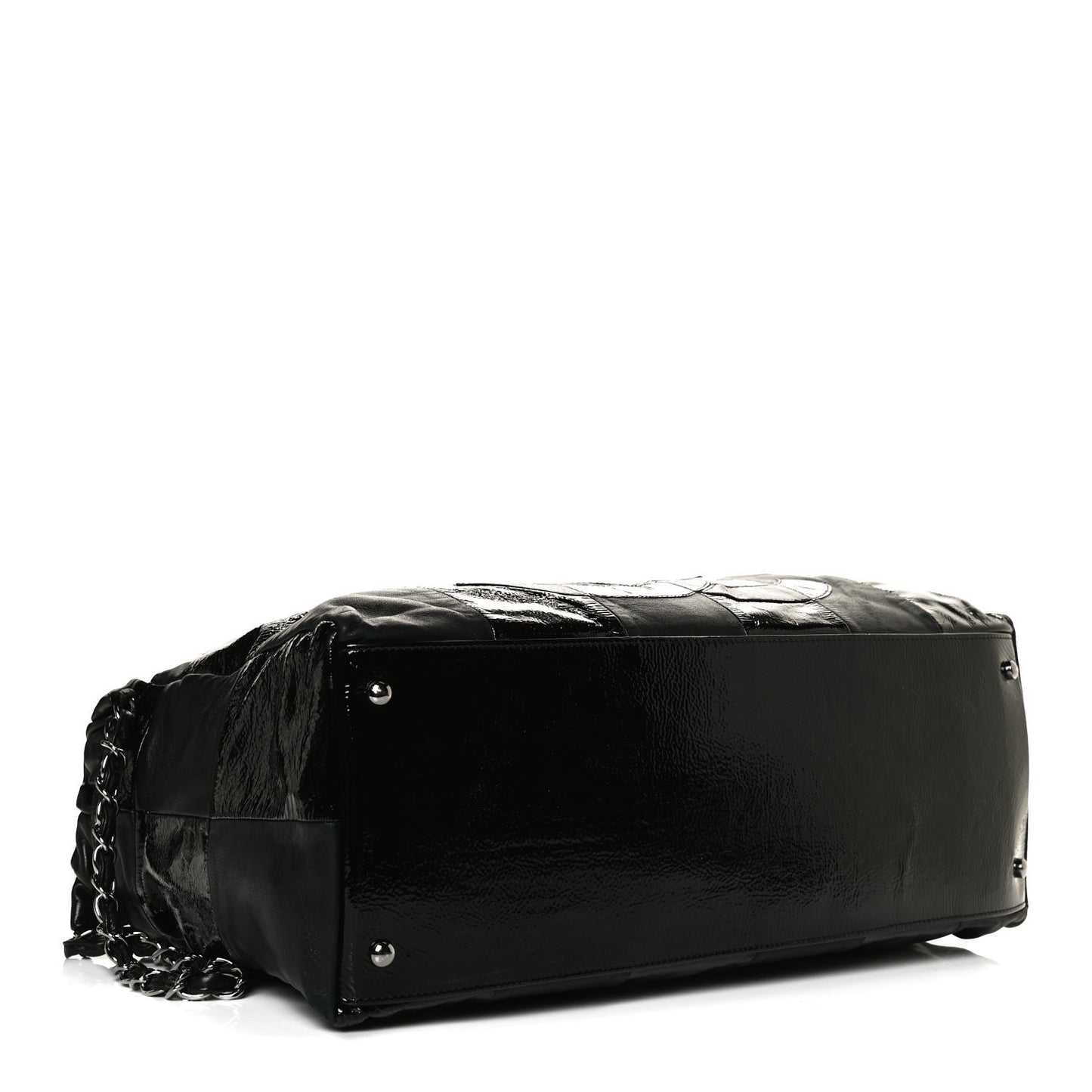 Lambskin Patent Calfskin Brooklyn Patchwork Hobo Black