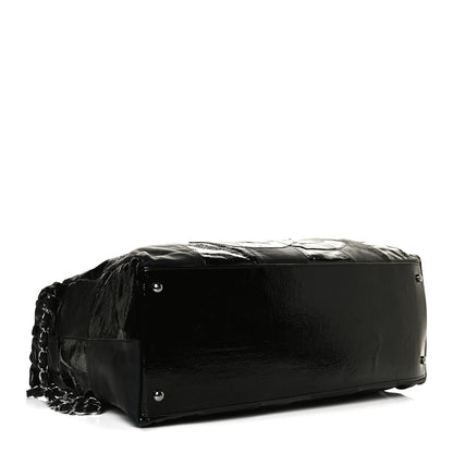 Chanel Lambskin Patent Calfskin Brooklyn Patchwork Hobo Black 3 of 15