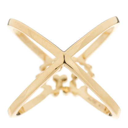 Gucci 18K Yellow Gold Diamond Running G Cross Ring 53 6.5 3 of 5