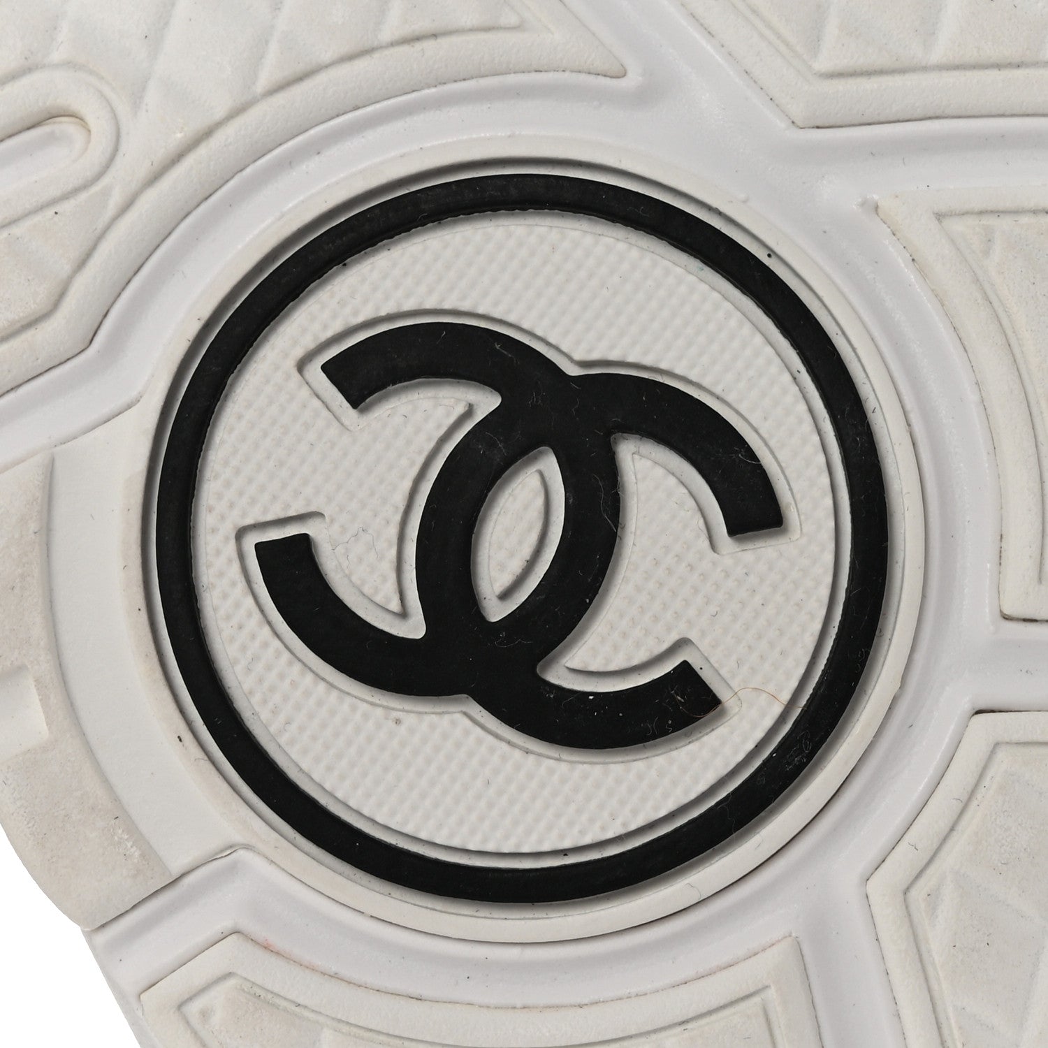 Chanel Fabric Calfskin Suede CC Sneakers 36.5 Black White 7 of 10