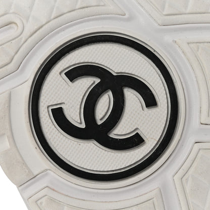 Chanel Fabric Calfskin Suede CC Sneakers 36.5 Black White 7 of 10